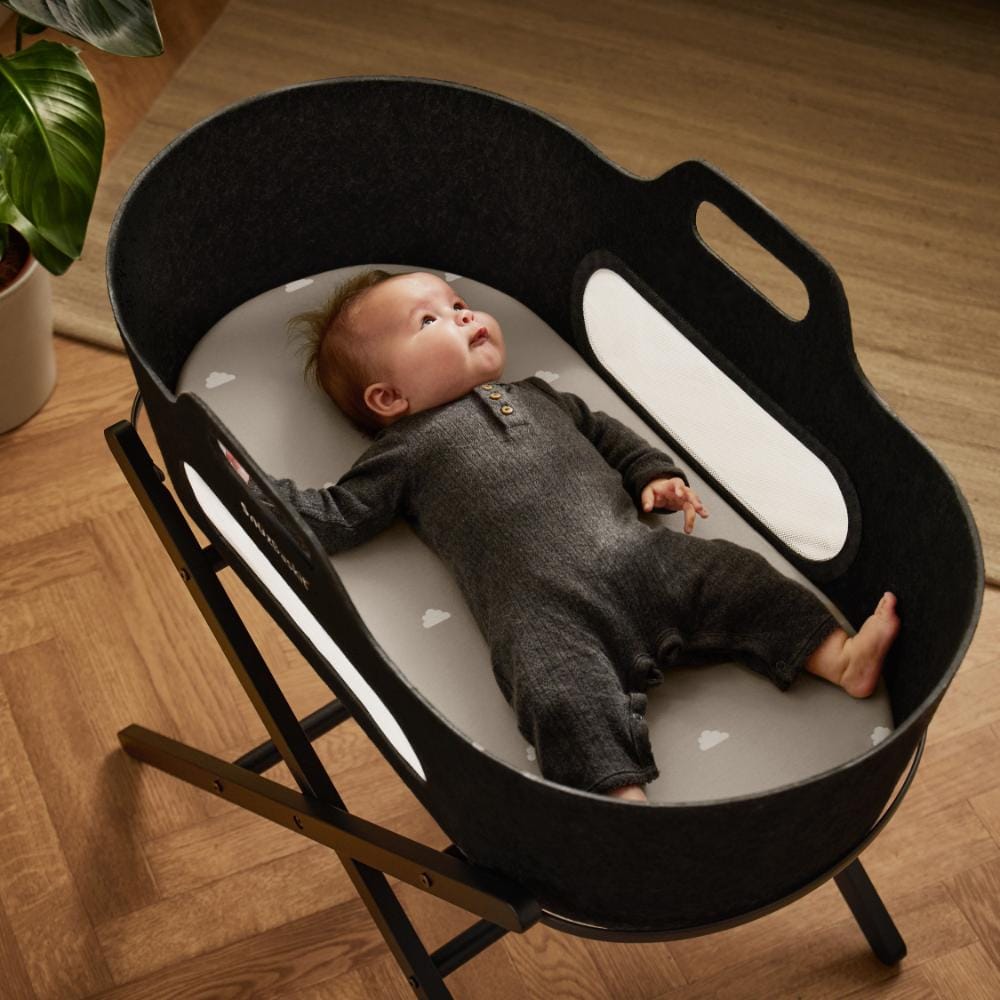 Moses Basket/Pram 2 Pack Fitted Sheets – Grey / Cloud