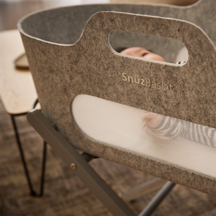 SnuzBaskit Light Grey Moses Basket & Dove Stand