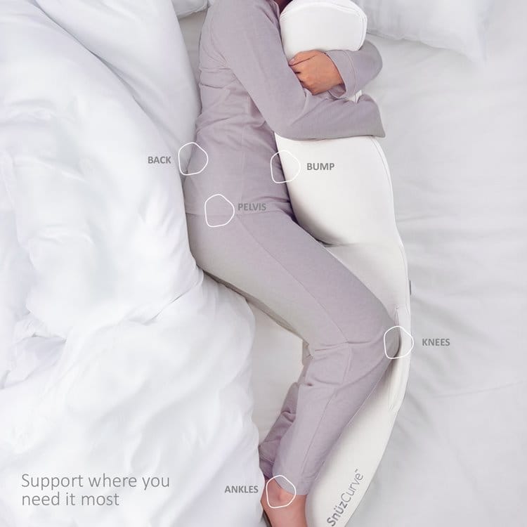 SnuzCurve Pregnancy Support Pillow - White