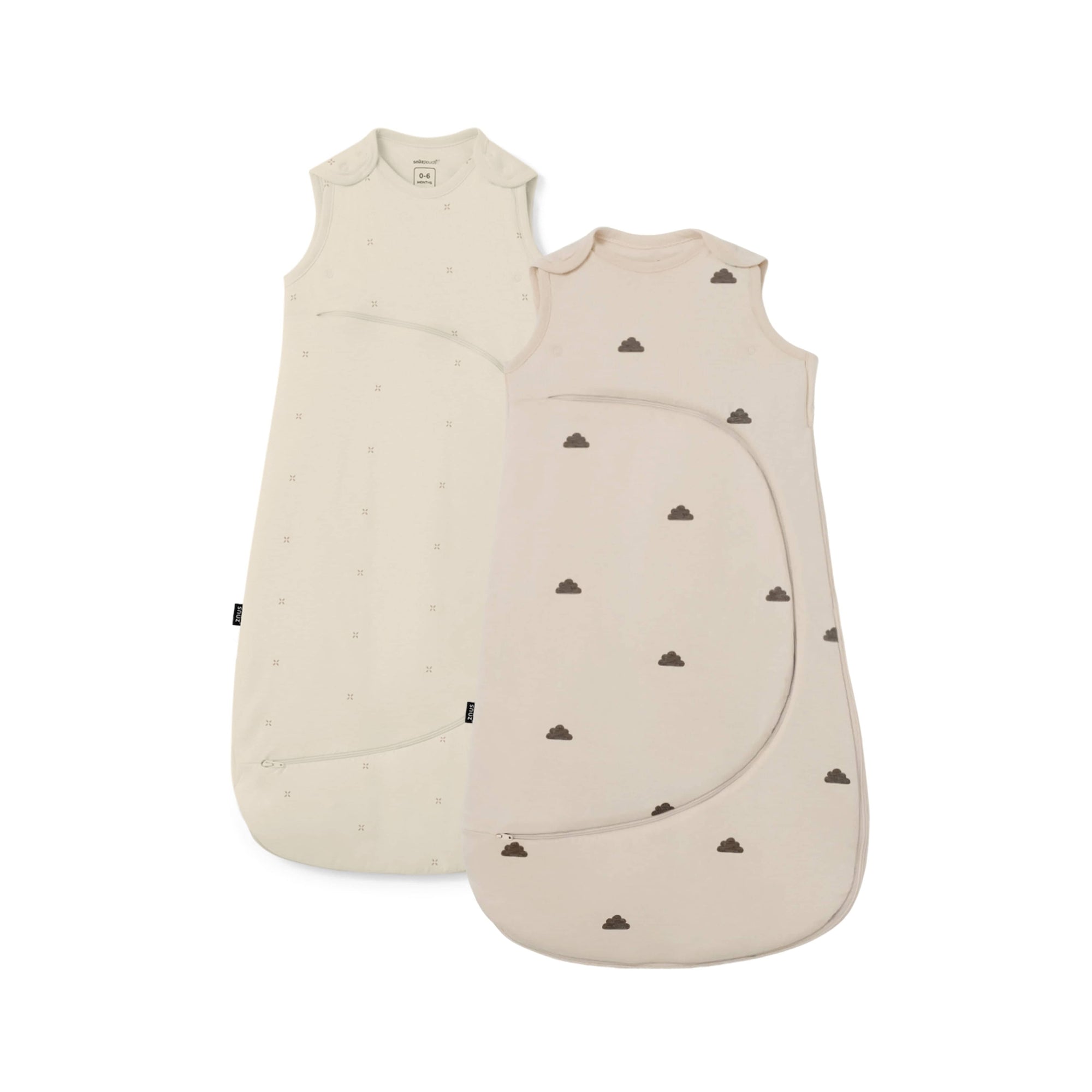 Snuz Sleeping Bags 1.0 / 0 - 6m SnuzPouch Sand Cloud & Cashmere Cross - Twin Pack
