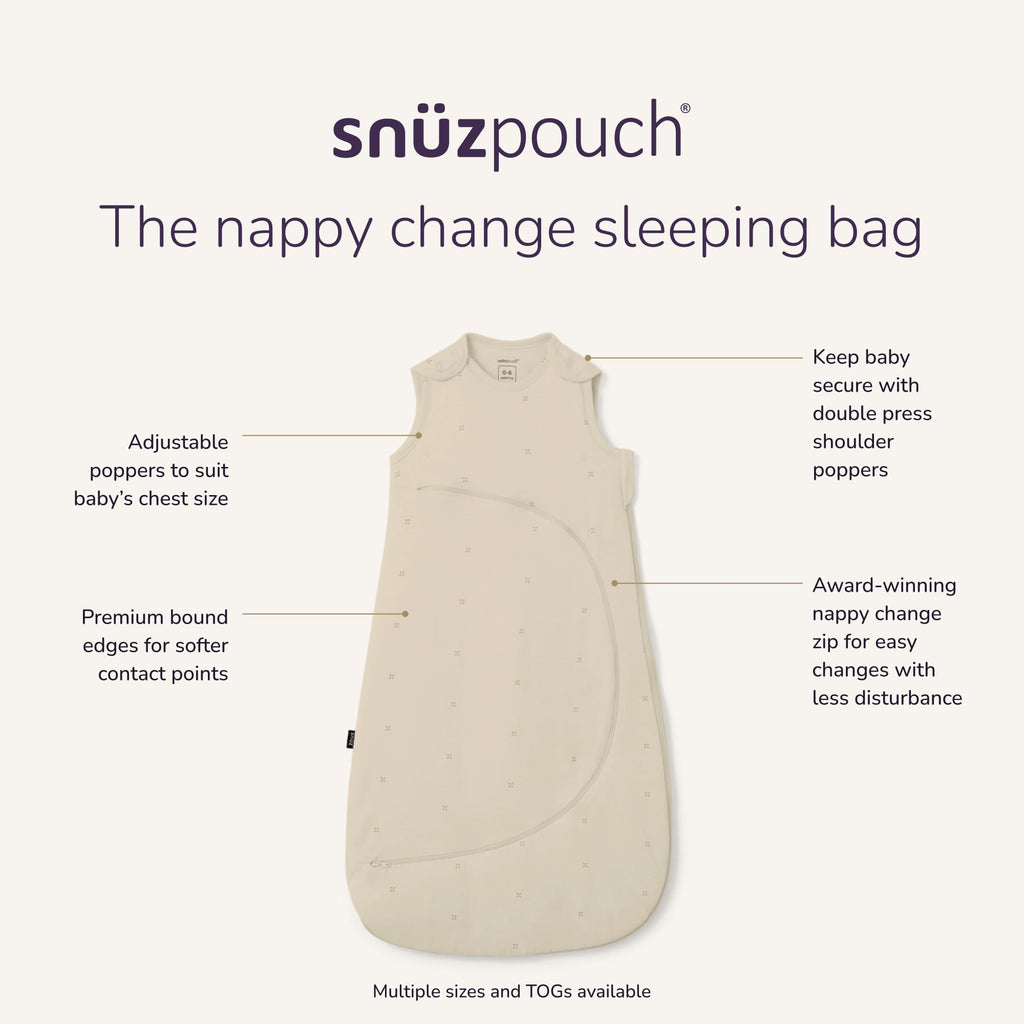 SnuzPouch Sleeping Bag – 1.0 TOG, Cashmere Cross