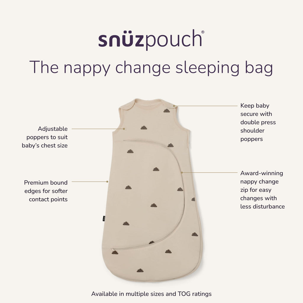 SnuzPouch Sleeping Bag – 2.5 TOG, Sand Cloud