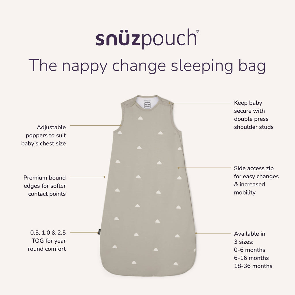 SnuzPouch Sleeping Bag – Grey Cloud