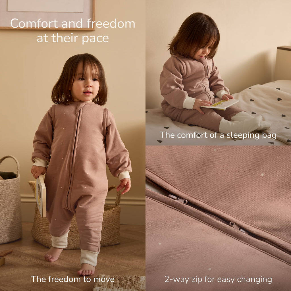 SnuzSuit Toddler Sleepsuit - 1.0 TOG, Blush Dot
