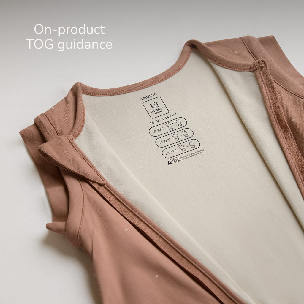 SnuzSuit Toddler Sleepsuit - 1.0 TOG, Blush Dot