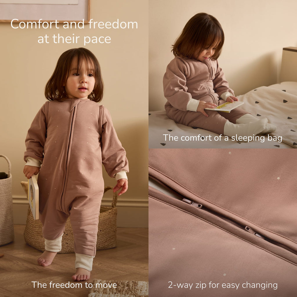 SnuzSuit Toddler Sleepsuit - 2.5 TOG, Blush Dot