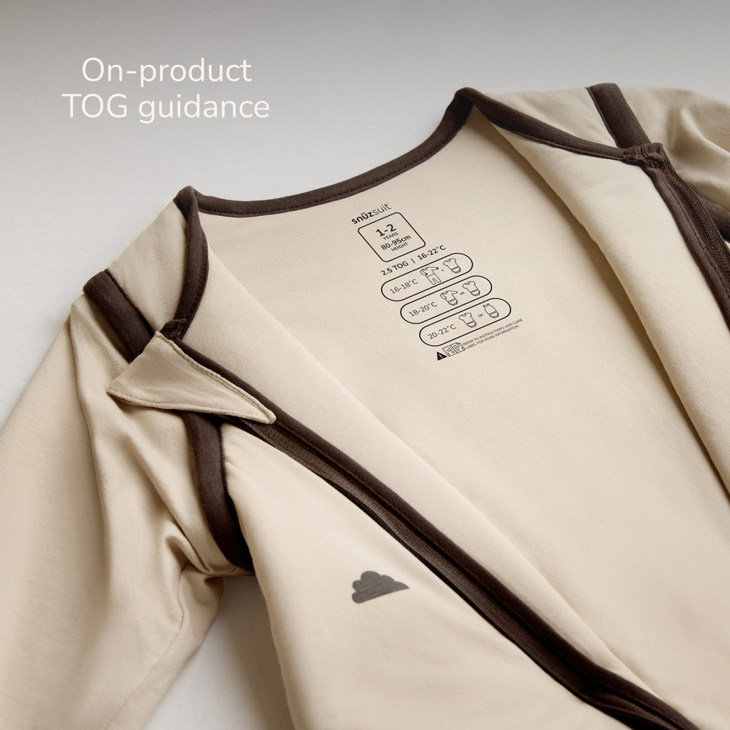 SnuzSuit Toddler Sleepsuit - 2.5 TOG, Sand Cloud