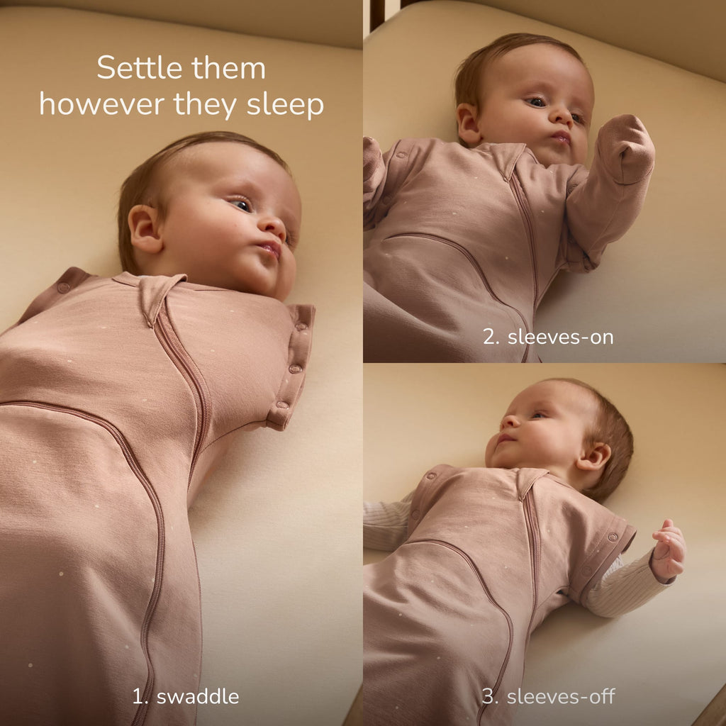 SnuzSwaddle 3-in-1 Newborn Swaddle Bag - 1 TOG, Blush Dot
