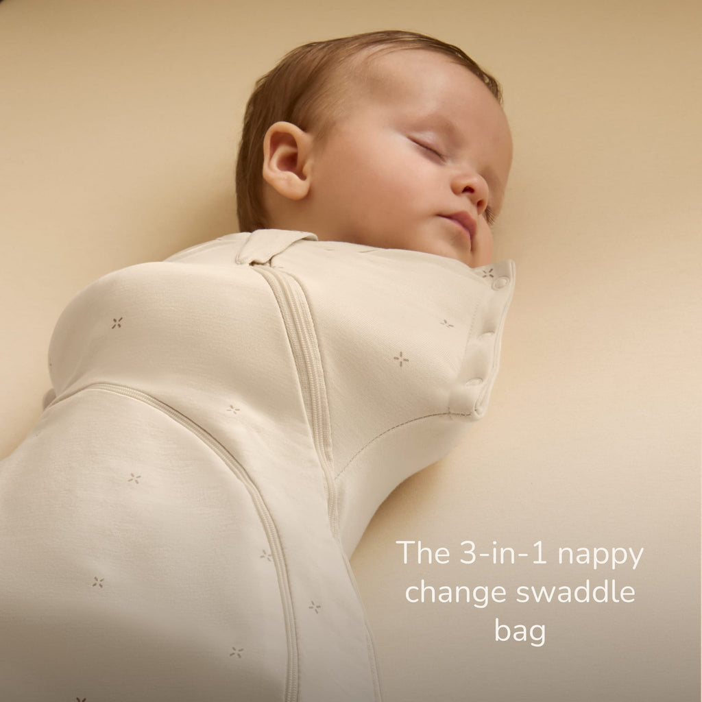 SnuzSwaddle 3-in-1 Newborn Swaddle Bag - 1 TOG, Cashmere Cross