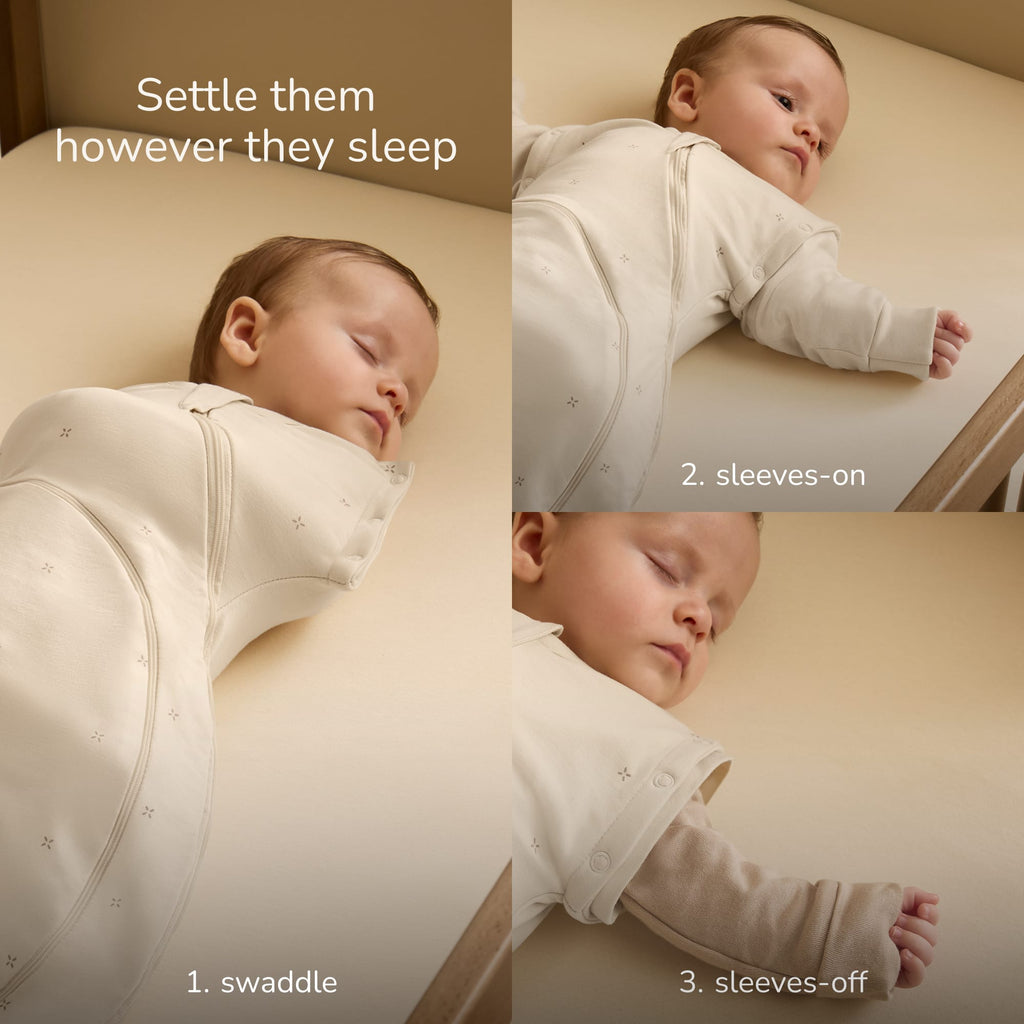 SnuzSwaddle 3-in-1 Newborn Swaddle Bag - 1 TOG, Cashmere Cross
