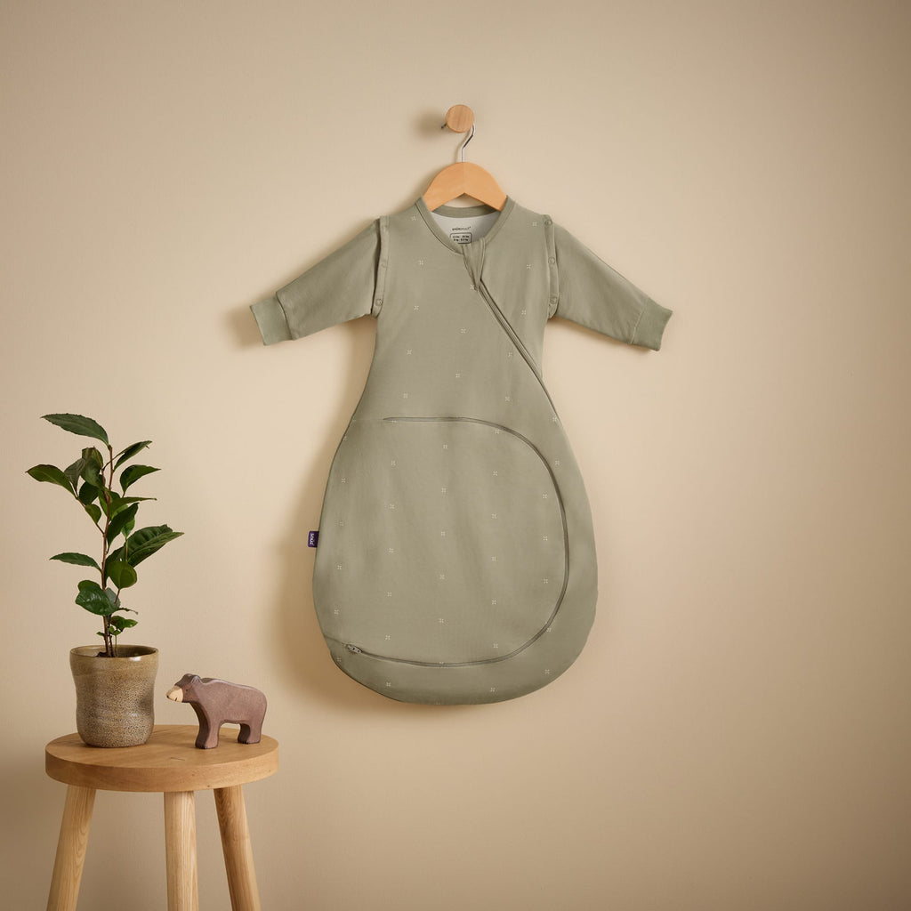 SnuzSwaddle 3-in-1 Newborn Swaddle Bag - 1 TOG, Sage Cross