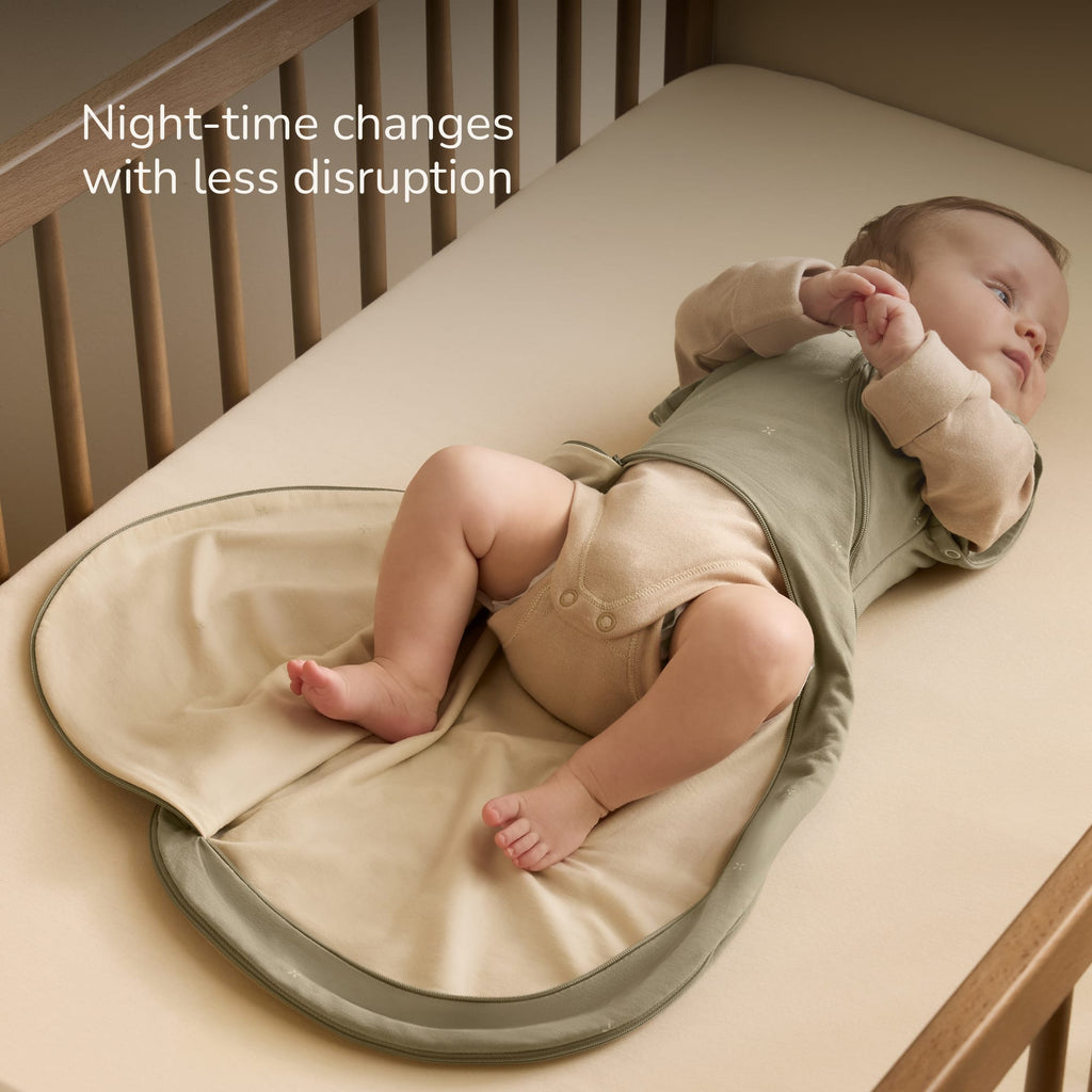 SnuzSwaddle 3-in-1 Newborn Swaddle Bag - 1 TOG, Sage Cross