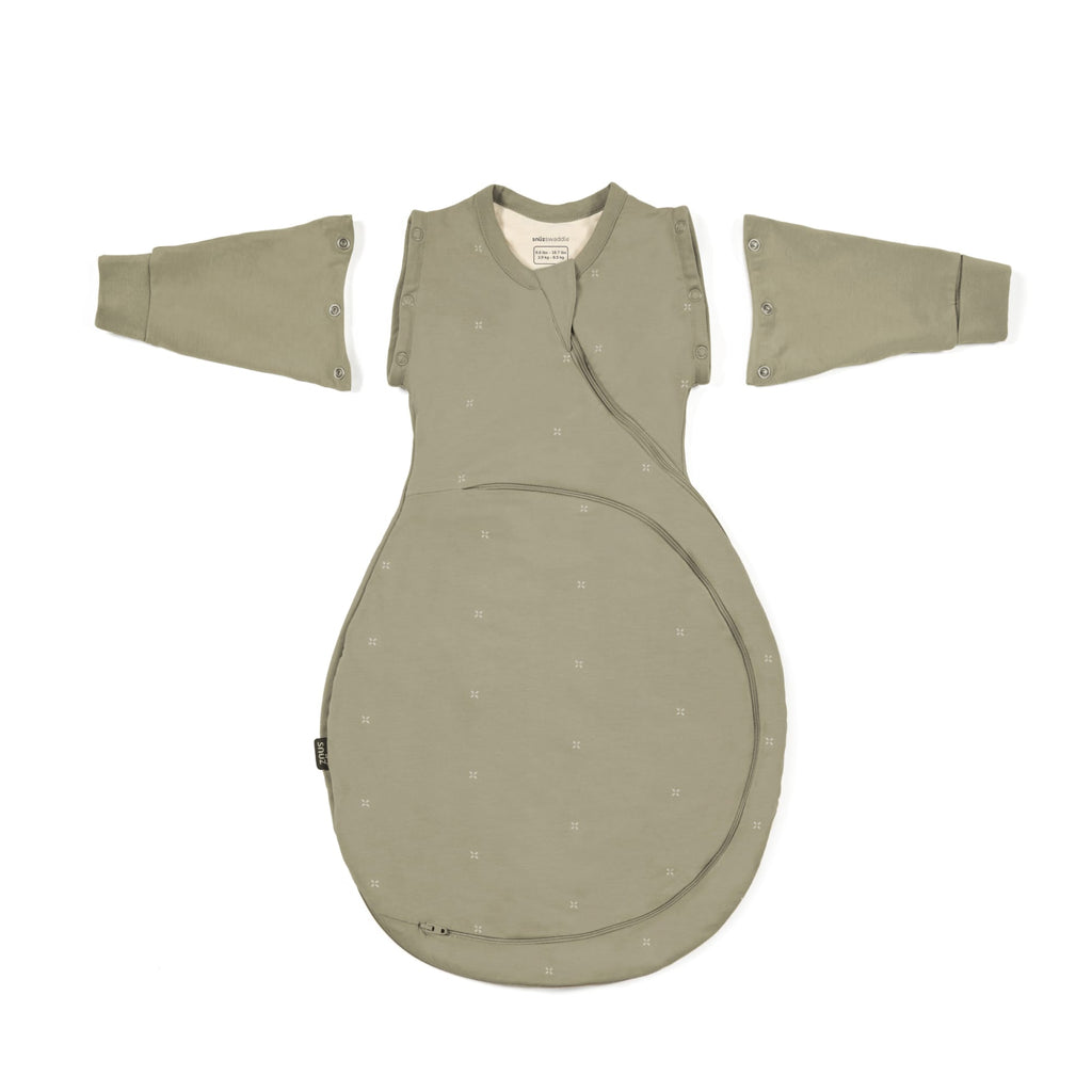 SnuzSwaddle 3-in-1 Newborn Swaddle Bag - 1 TOG, Sage Cross