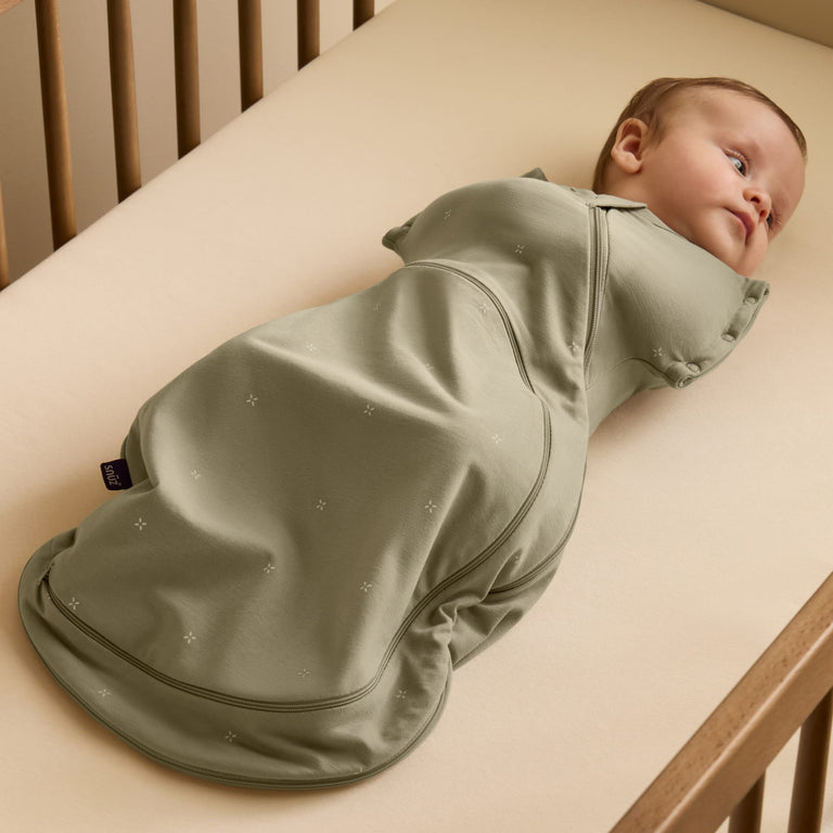 SnuzSwaddle 3-in-1 Newborn Swaddle Bag - 1 TOG, Sage Cross