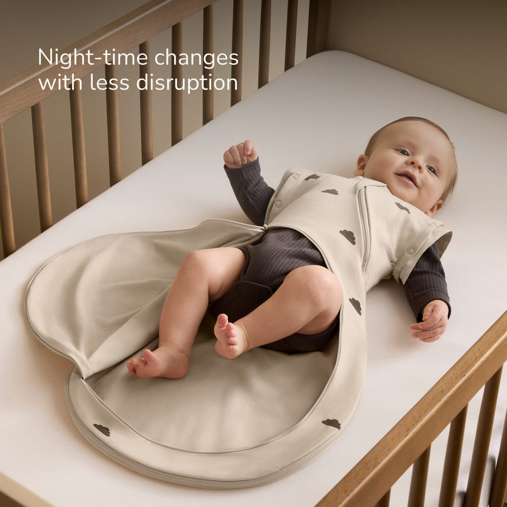 SnuzSwaddle 3-in-1 newborn swaddle bag - 1 TOG, Sand Cloud