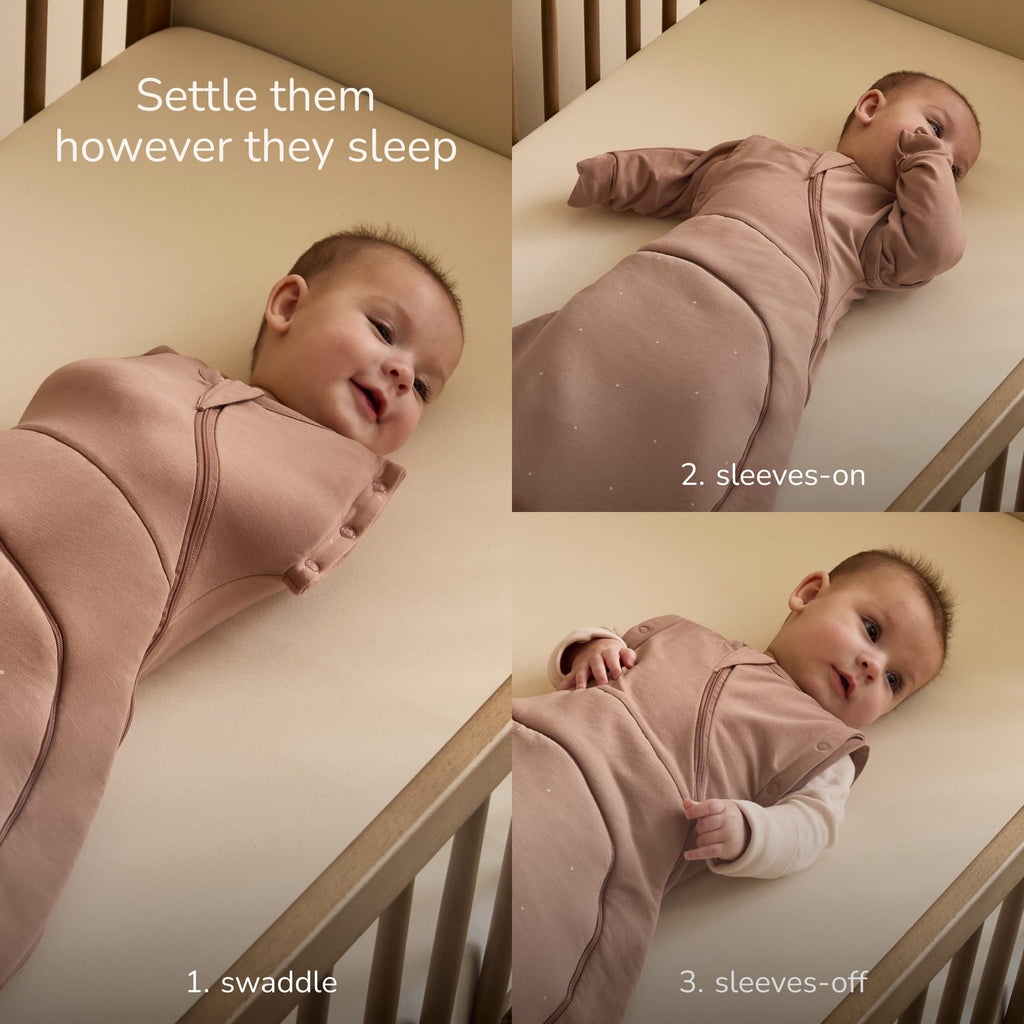 SnuzSwaddle 3-in-1 Newborn Swaddle Bag - 2.5 TOG, Blush Dot