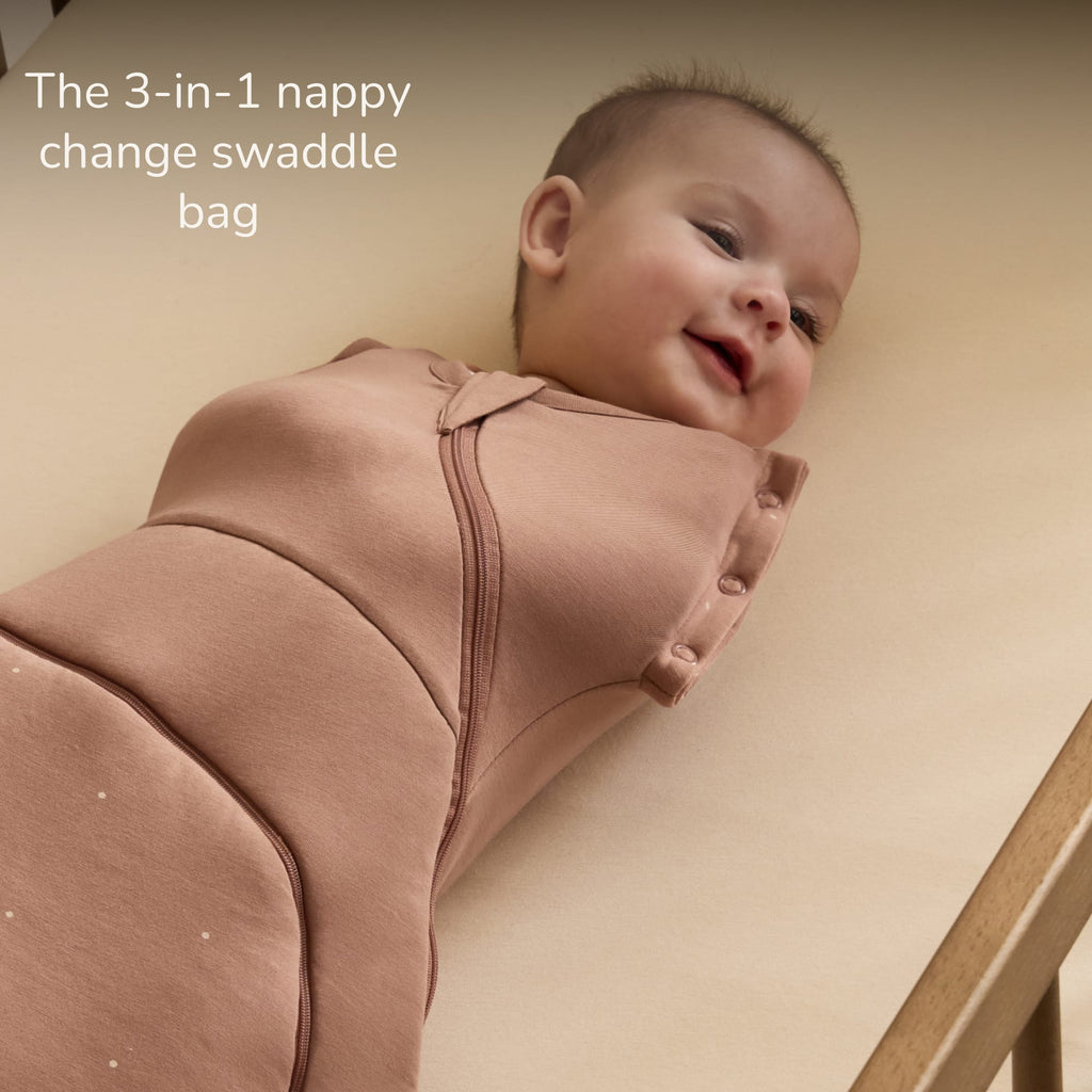 SnuzSwaddle 3-in-1 Newborn Swaddle Bag - 2.5 TOG, Blush Dot
