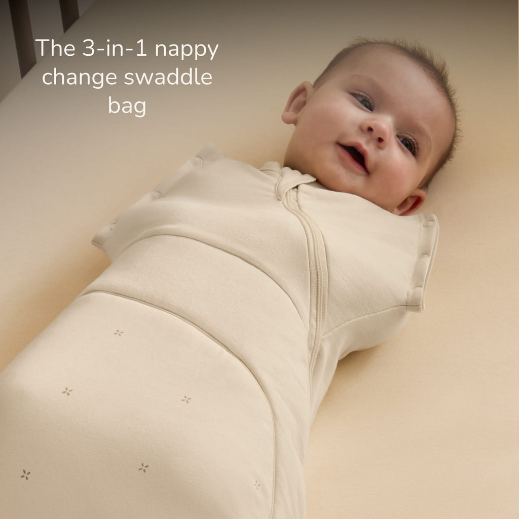 SnuzSwaddle 3-in-1 Newborn Swaddle Bag - 2.5 TOG, Cashmere Cross