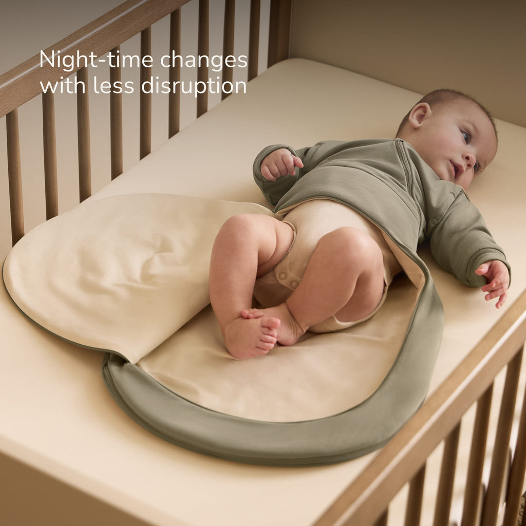 SnuzSwaddle 3-in-1 Newborn Swaddle Bag - 2.5 TOG, Sage Cross