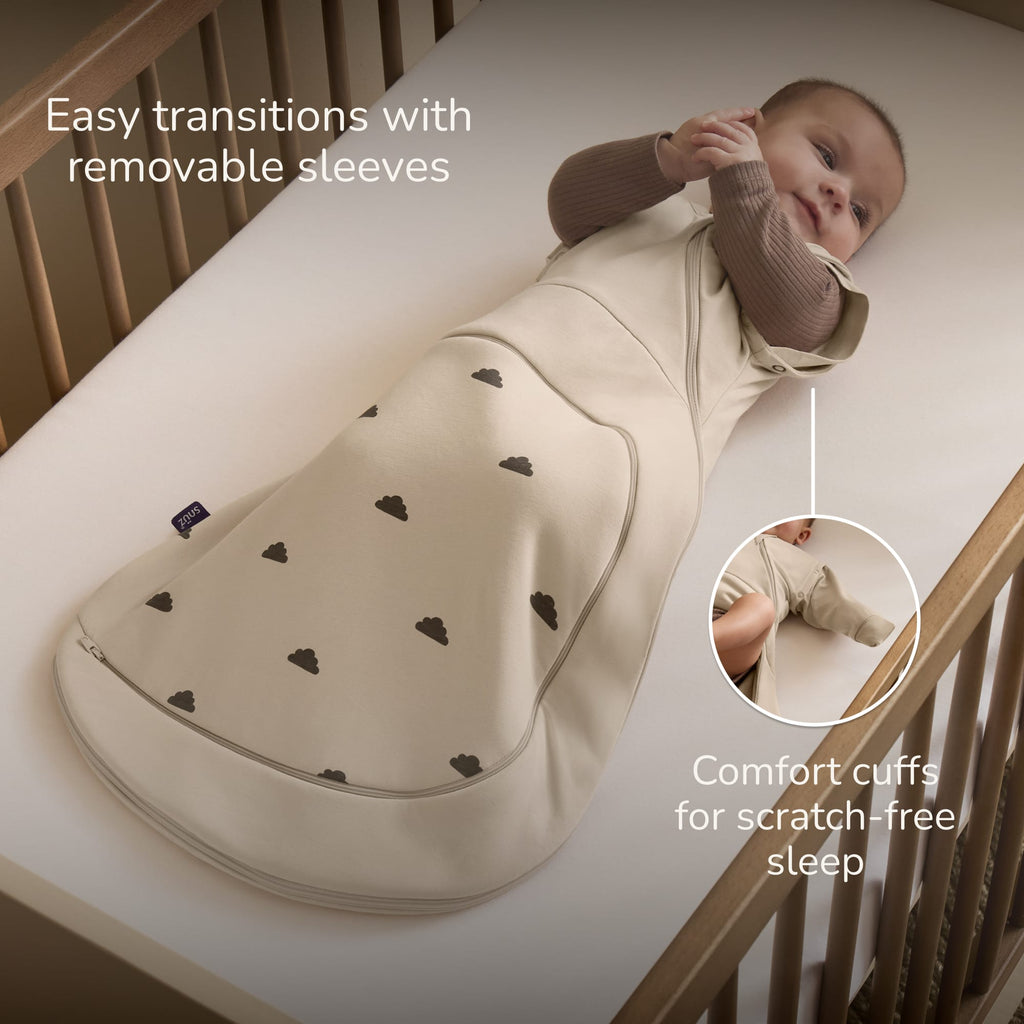 SnuzSwaddle 3-in-1 newborn swaddle bag - 2.5 TOG, Sand Cloud