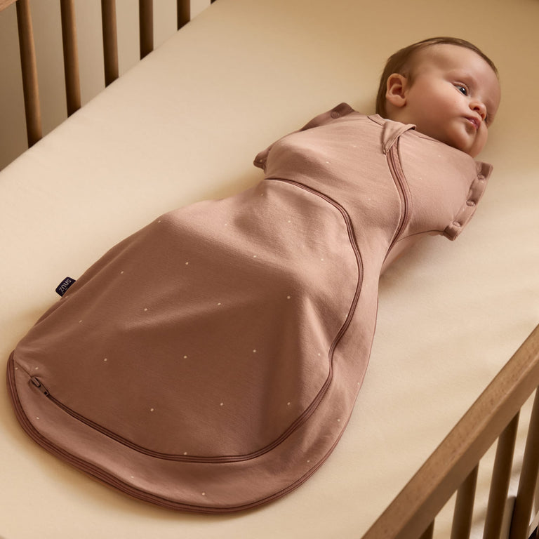 SnuzSwaddle 3-in-1 Newborn Swaddle Bag - 1 TOG, Blush Dot