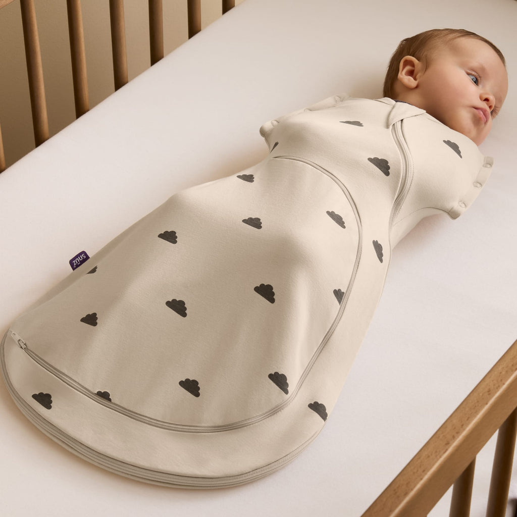 SnuzSwaddle 3-in-1 newborn swaddle bag - 1 TOG, Sand Cloud