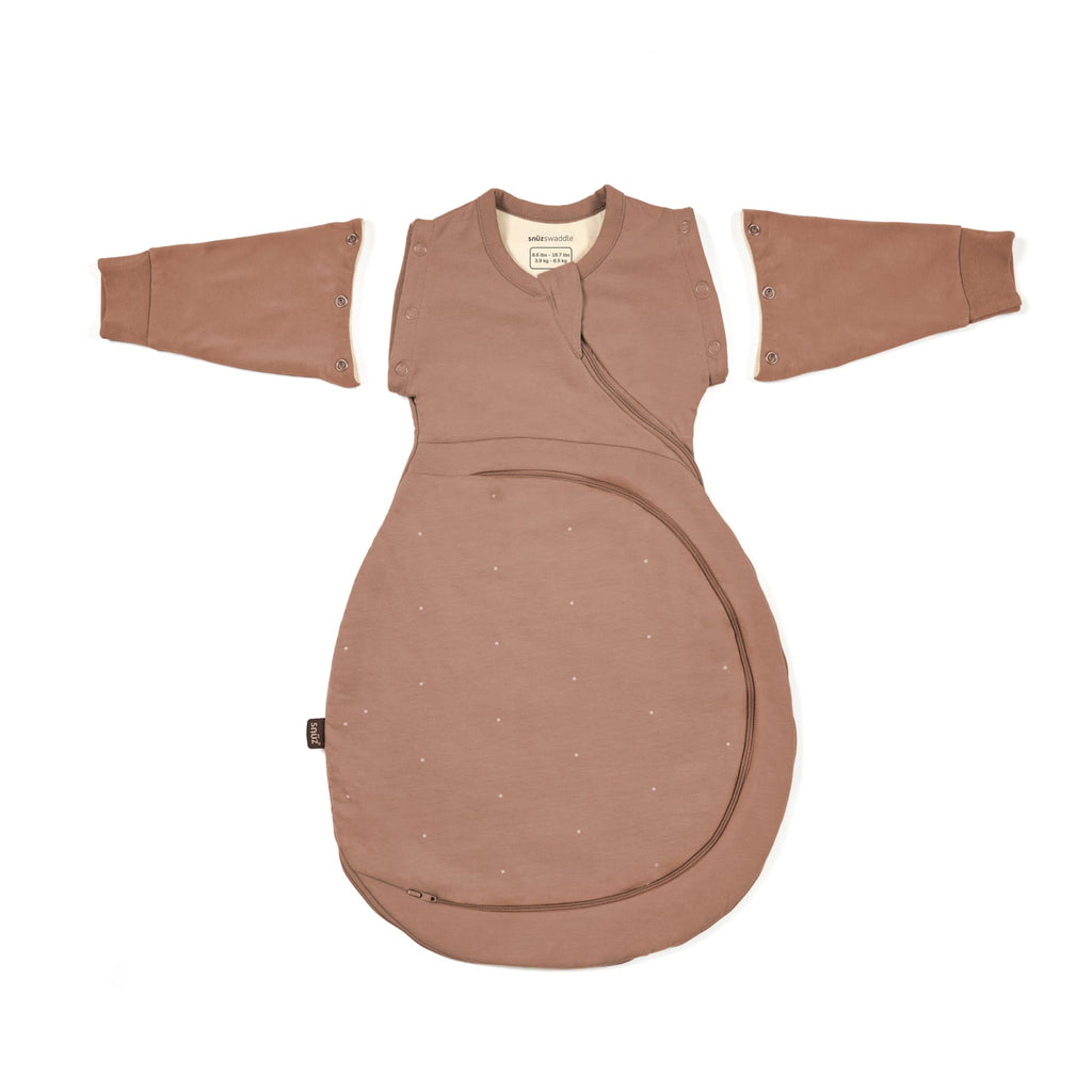 SnuzSwaddle 3-in-1 Newborn Swaddle Bag - 2.5 TOG, Blush Dot