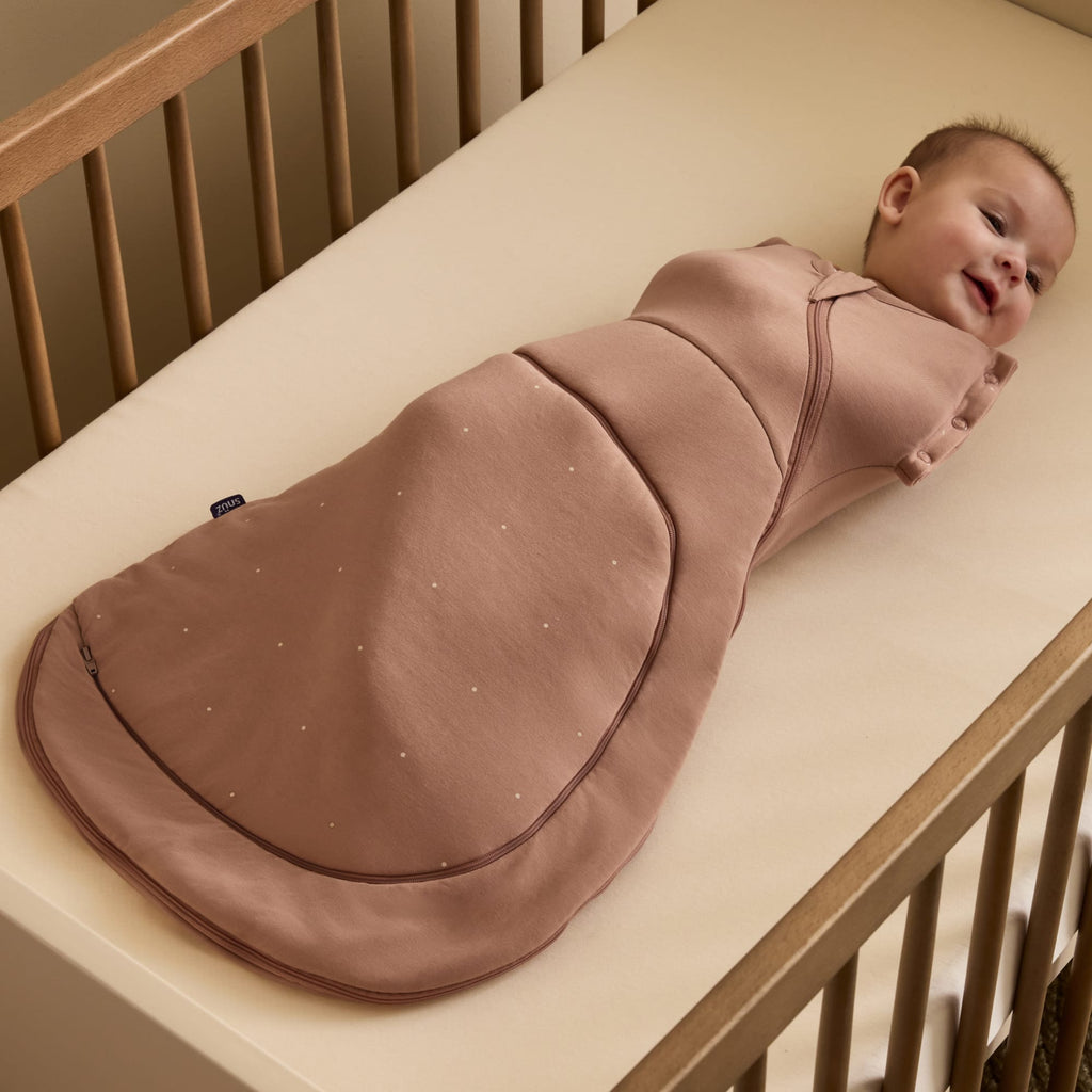 SnuzSwaddle 3-in-1 Newborn Swaddle Bag - 2.5 TOG, Blush Dot