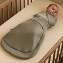 SnuzSwaddle 3-in-1 Newborn Swaddle Bag - 2.5 TOG, Sage Cross