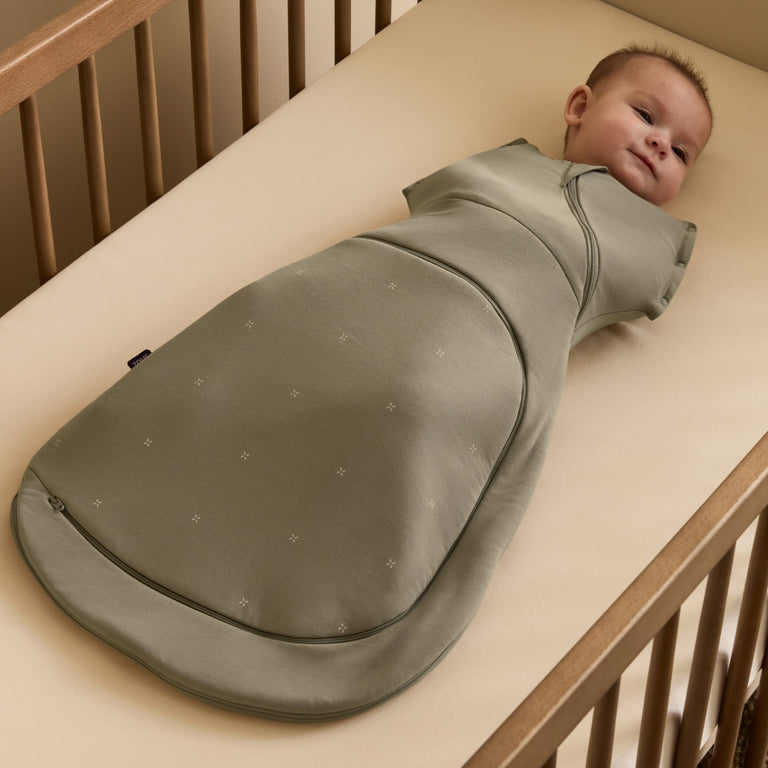 SnuzSwaddle 3-in-1 Newborn Swaddle Bag - 2.5 TOG, Sage Cross