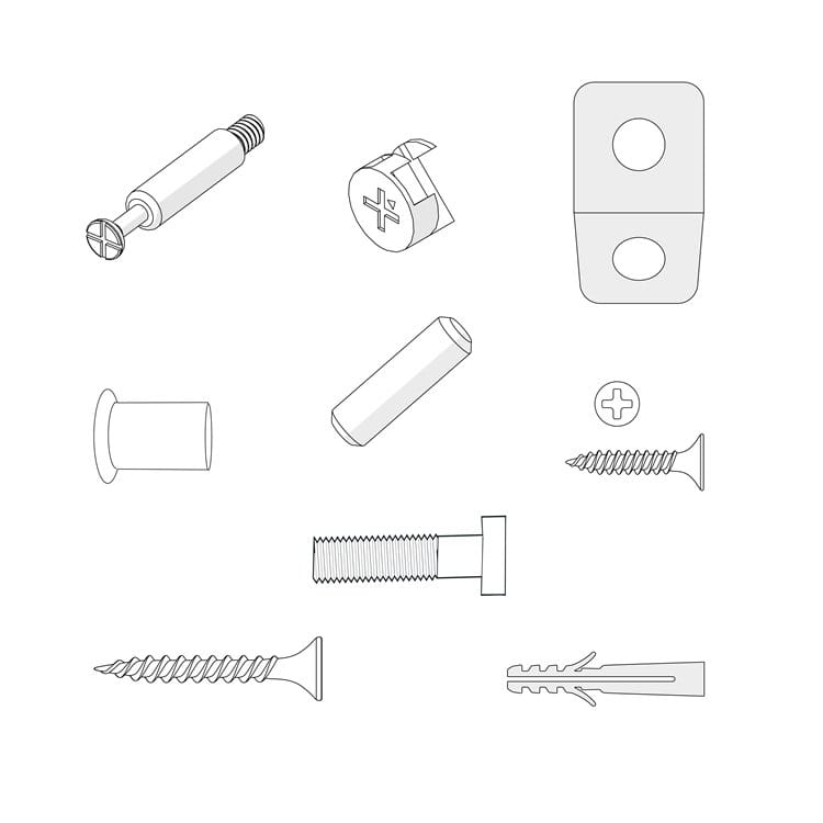 Snuzkot Changer -  Hardware Set inc Allen Key & Wall attachment