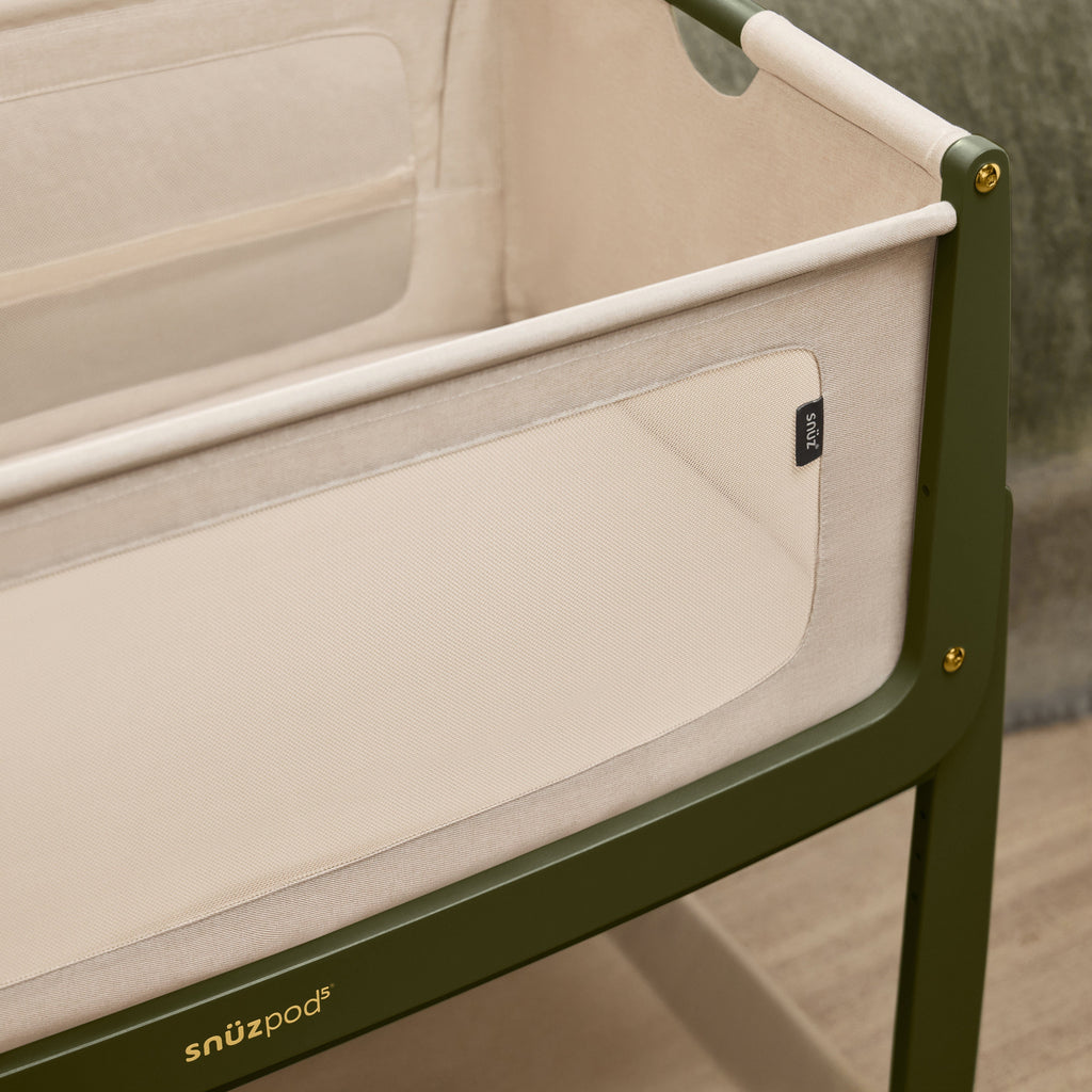 SnuzPod5 Bedside Crib Olive