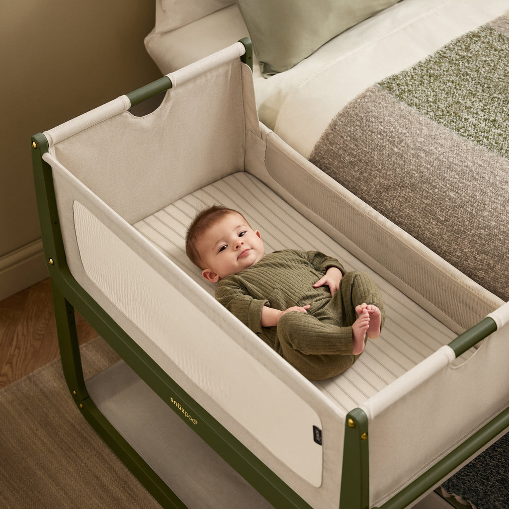 SnuzPod5 Bedside Crib Olive