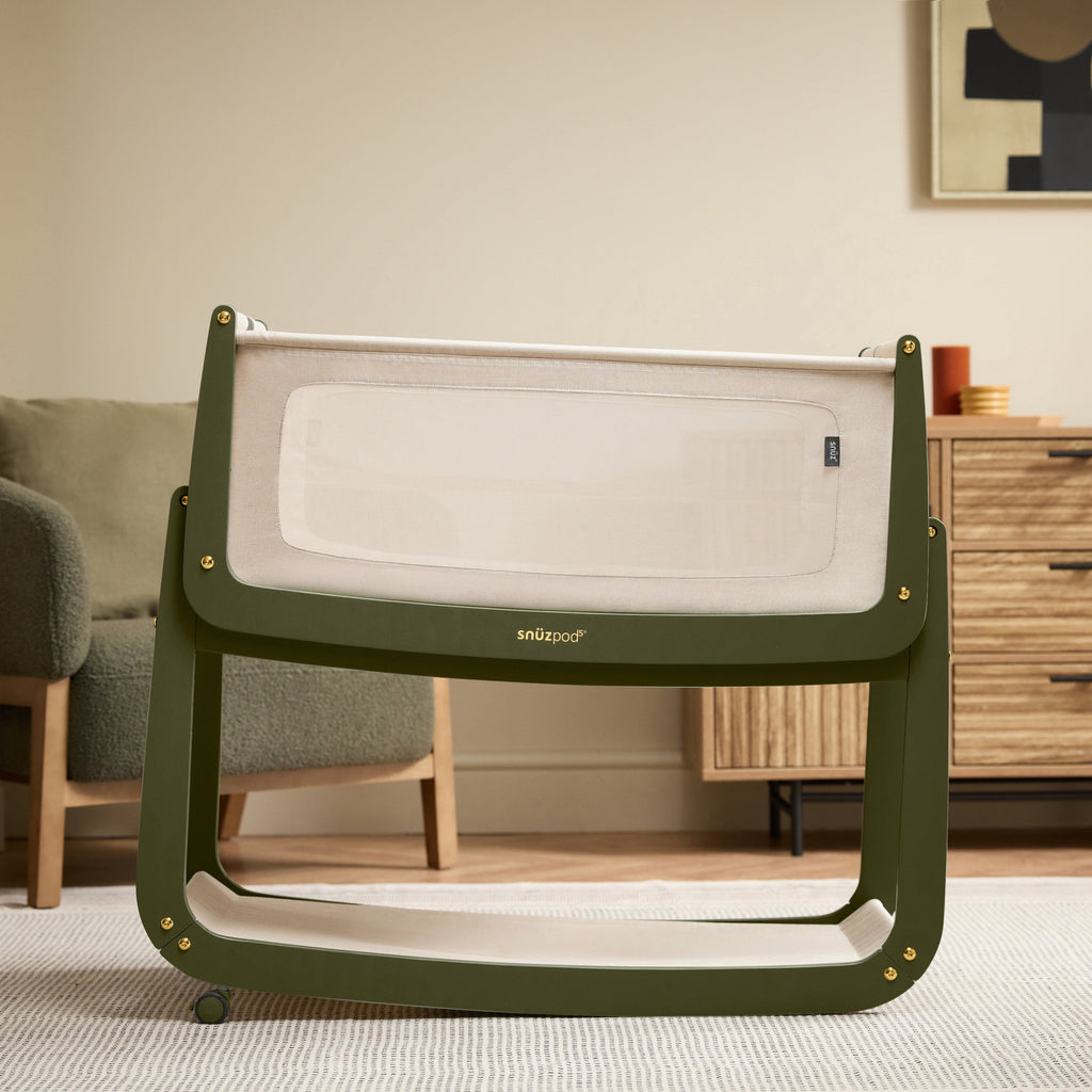 SnuzPod5 Bedside Crib Olive