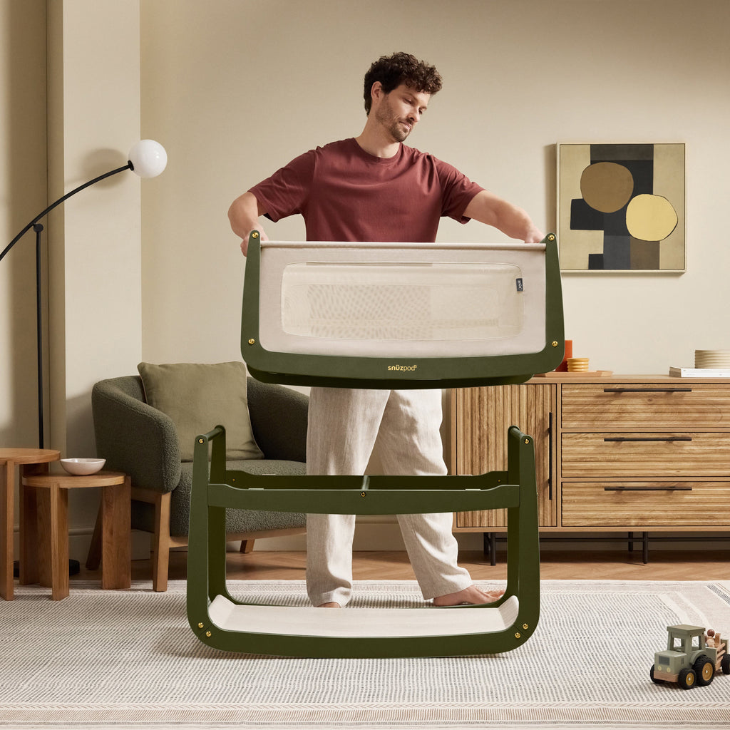 SnuzPod5 Bedside Crib Olive