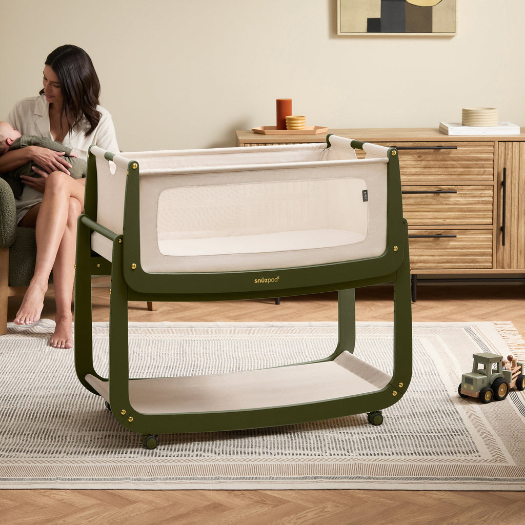 SnuzPod5 Bedside Crib Olive
