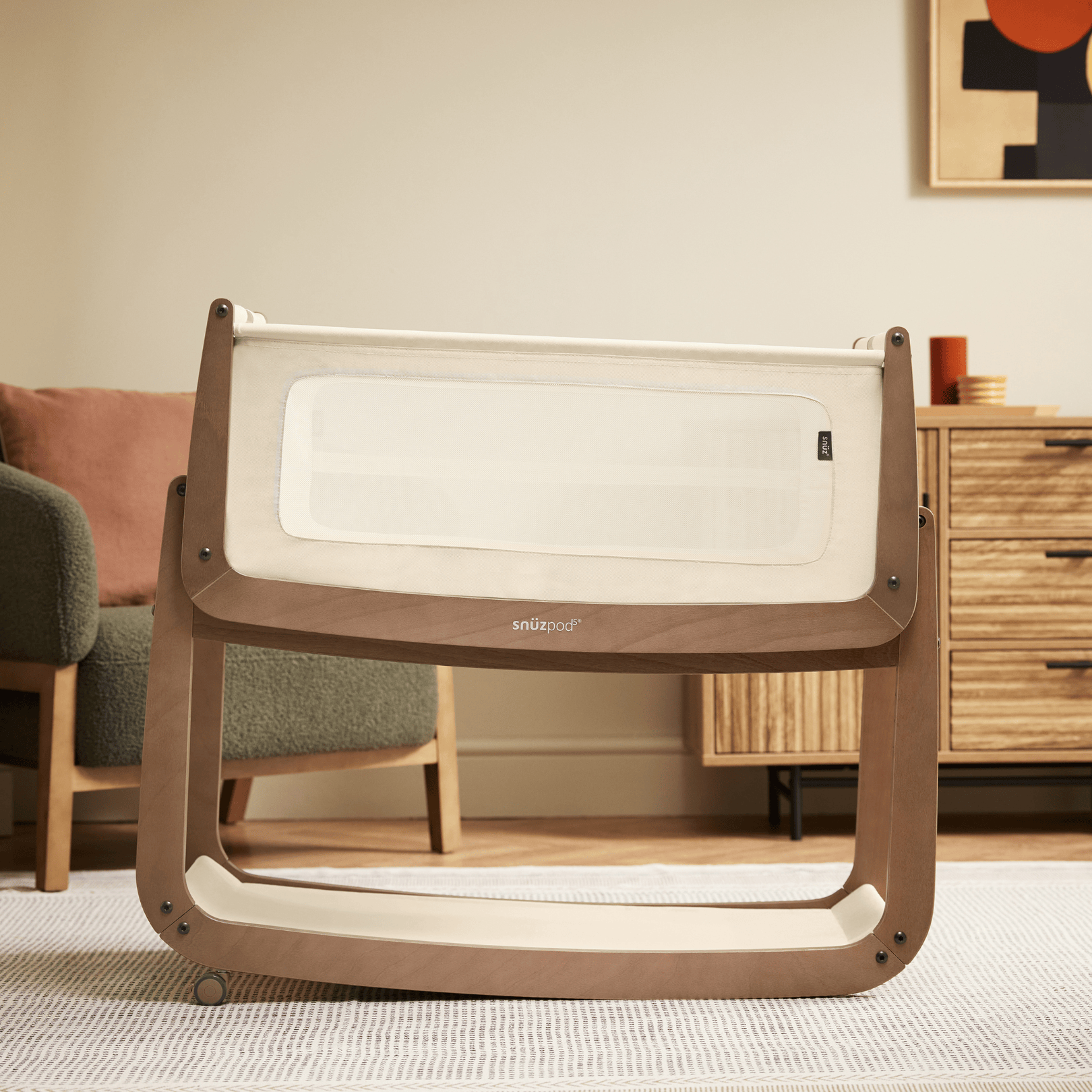 Snus Pod Snüz | SnuzPod5 Bedside Crib Walnut & Snuz