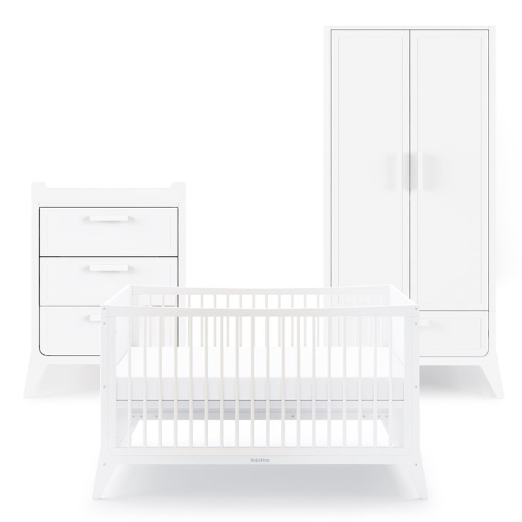 SnuzFino 3 Piece Nursery Furniture Set - White
