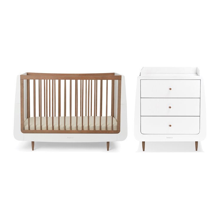 SnuzKot Skandi 2 Piece Nursery Furniture Set ’Walnut’
