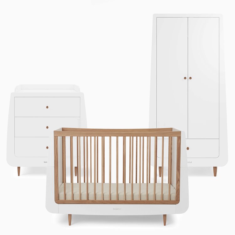 SnuzKot Skandi 3 Piece Nursery Furniture Set ’Oak’