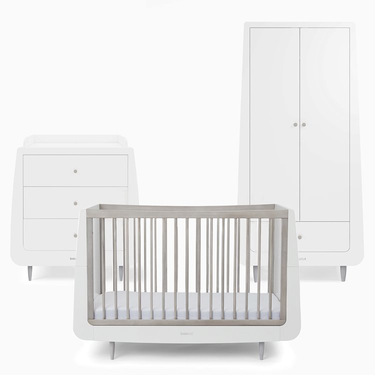 SnuzKot Skandi 3 Piece Nursery Furniture Set ’Silver Birch’